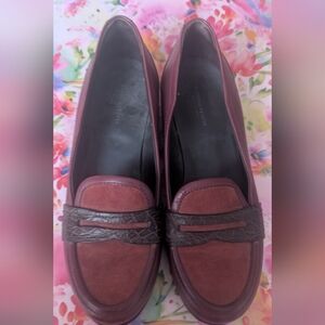 Bottega Veneta Burgundy and Dark Brown Loafers